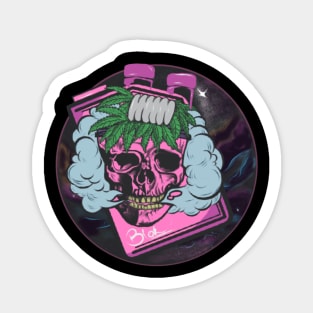 skull vaping weed Sticker